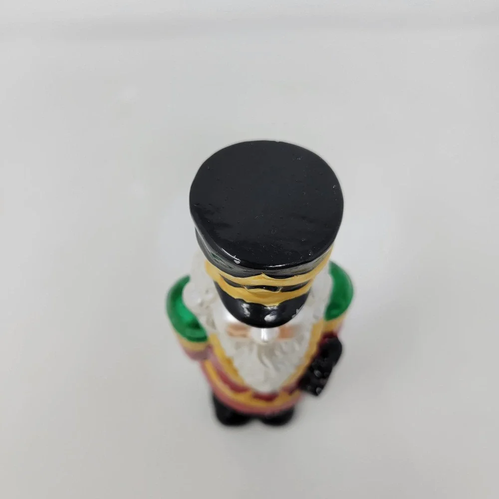 Vintage Ceramic Santa Claus Nutcracker Soldier Figurine Red Gold‎ 6.5 Inch